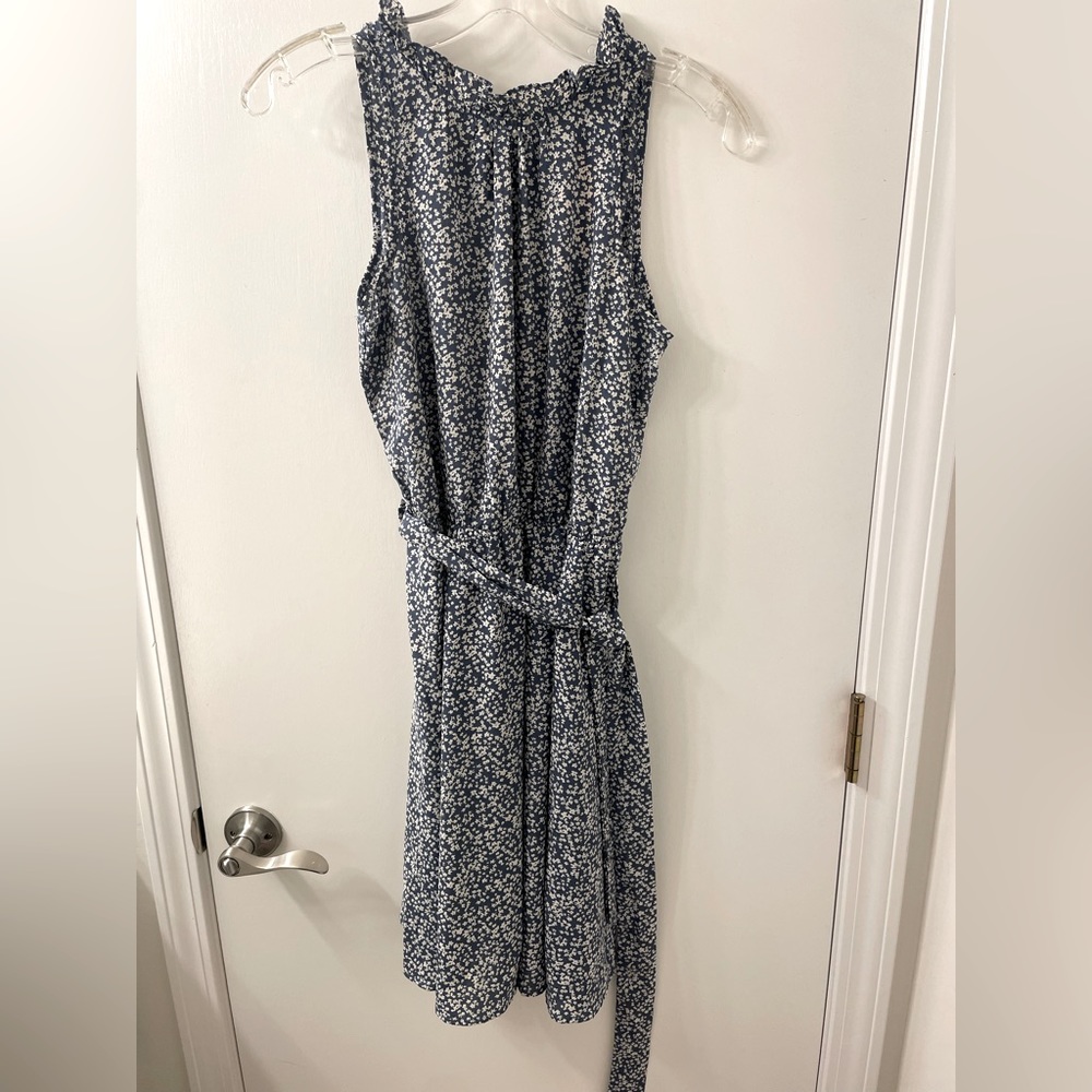 NWT Blue and White Floral High Neck Dress